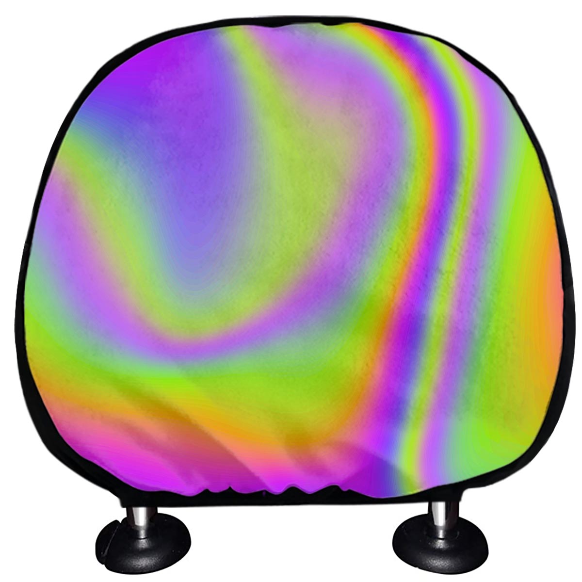 Abstract Holographic Trippy Print Car Headrest Covers
