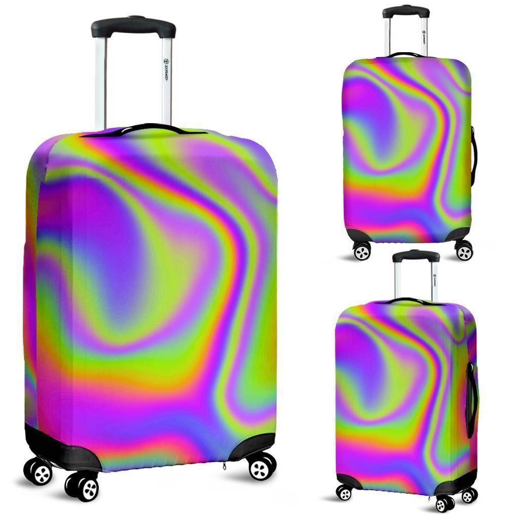 Abstract Holographic Trippy Print Luggage Cover GearFrost