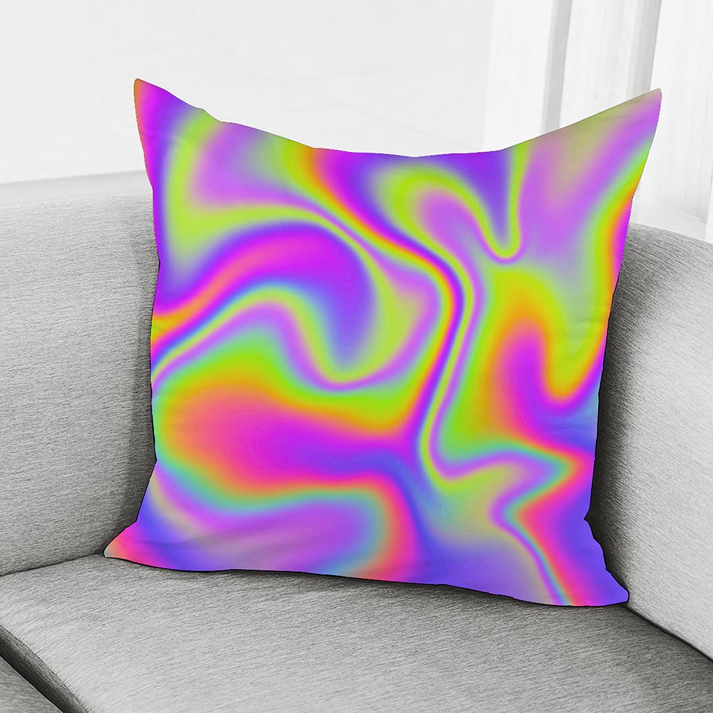 Abstract Holographic Trippy Print Pillow Cover