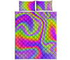 Abstract Holographic Trippy Print Quilt Bed Set