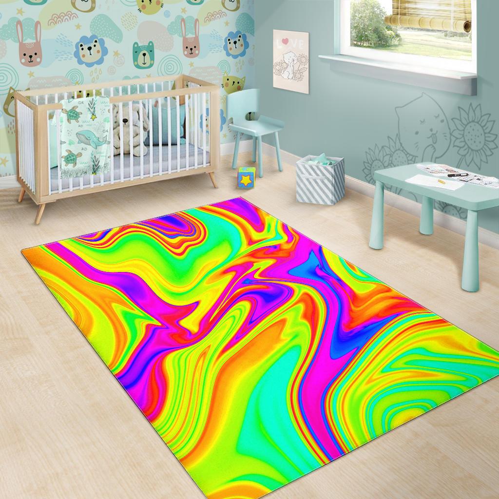 Abstract Liquid Trippy Print Area Rug GearFrost