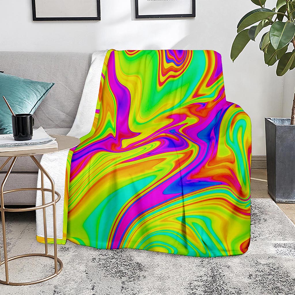 Abstract Liquid Trippy Print Blanket