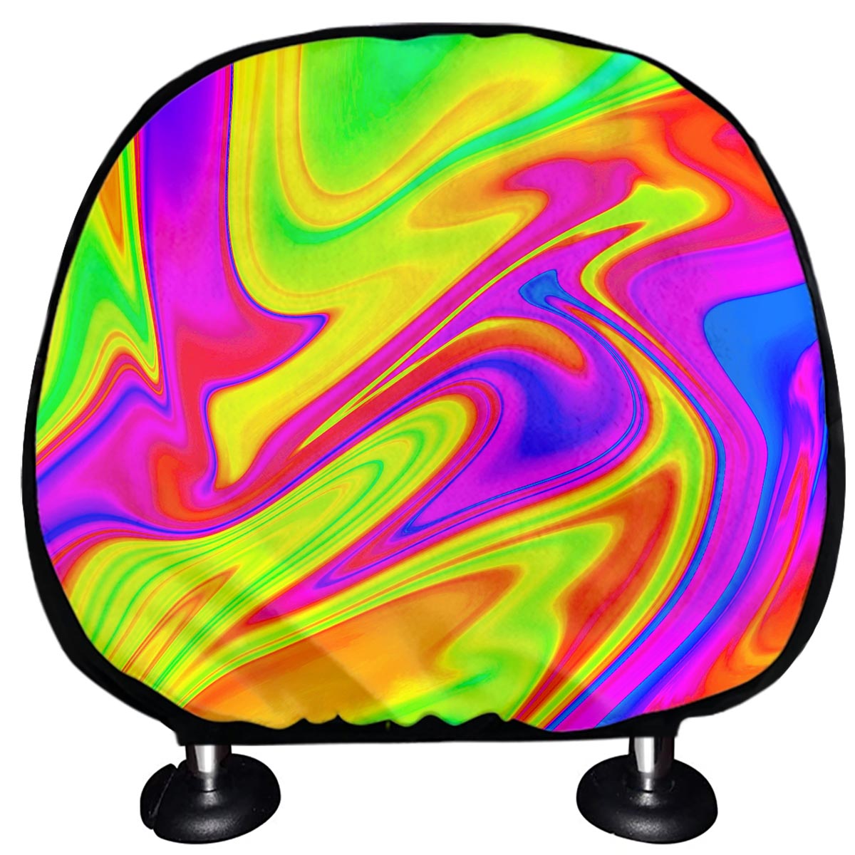 Abstract Liquid Trippy Print Car Headrest Covers