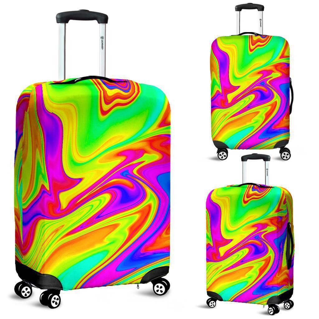 Abstract Liquid Trippy Print Luggage Cover GearFrost