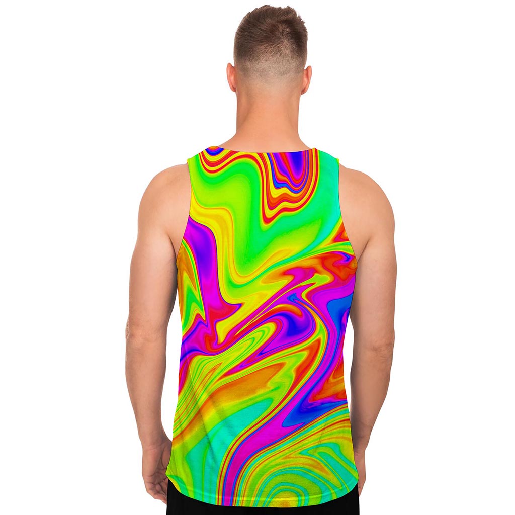 Abstract Liquid Trippy Print Men's Tank Top