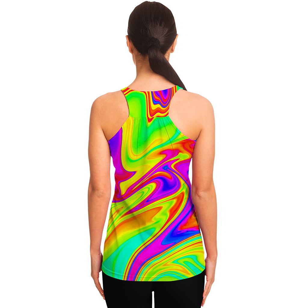 Abstract Liquid Trippy Print Women's Racerback Tank Top
