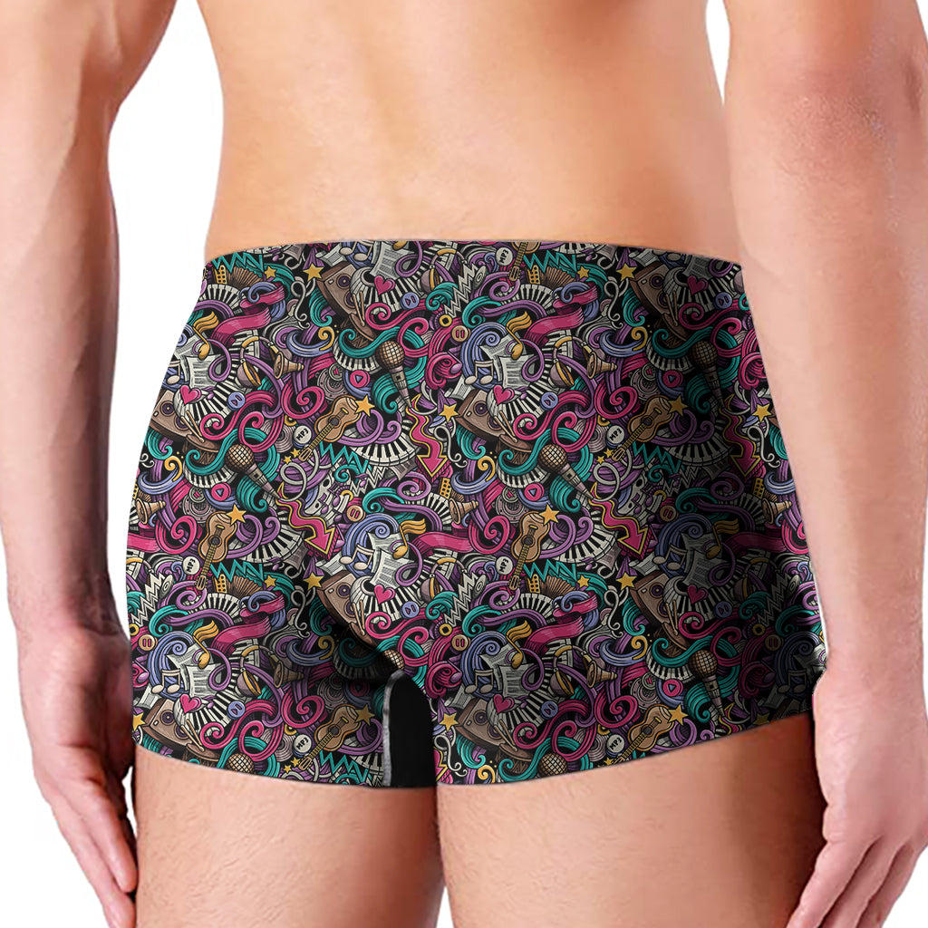 Abstract Music Pattern Print Men's Boxer Briefs