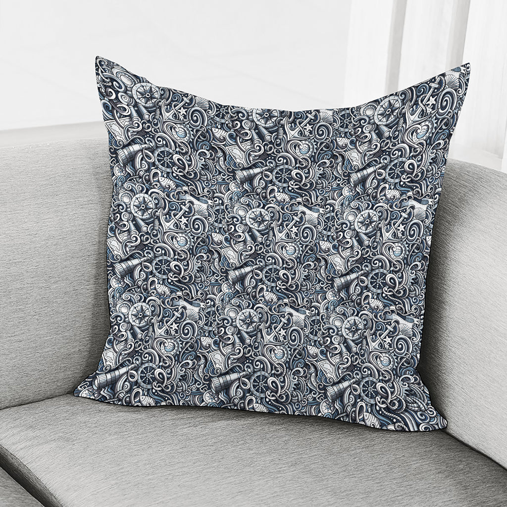 Abstract Nautical Anchor Pattern Print Pillow Cover
