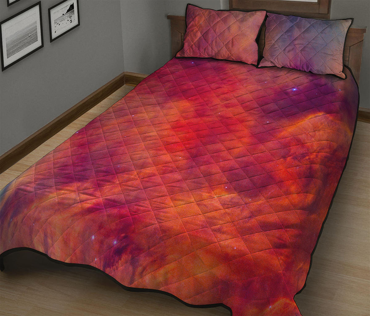 Abstract Nebula Cloud Galaxy Space Print Quilt Bed Set