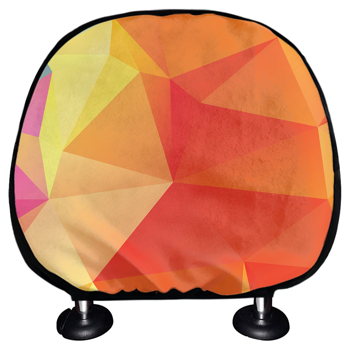 Abstract Polygonal Geometric Print Car Headrest Covers