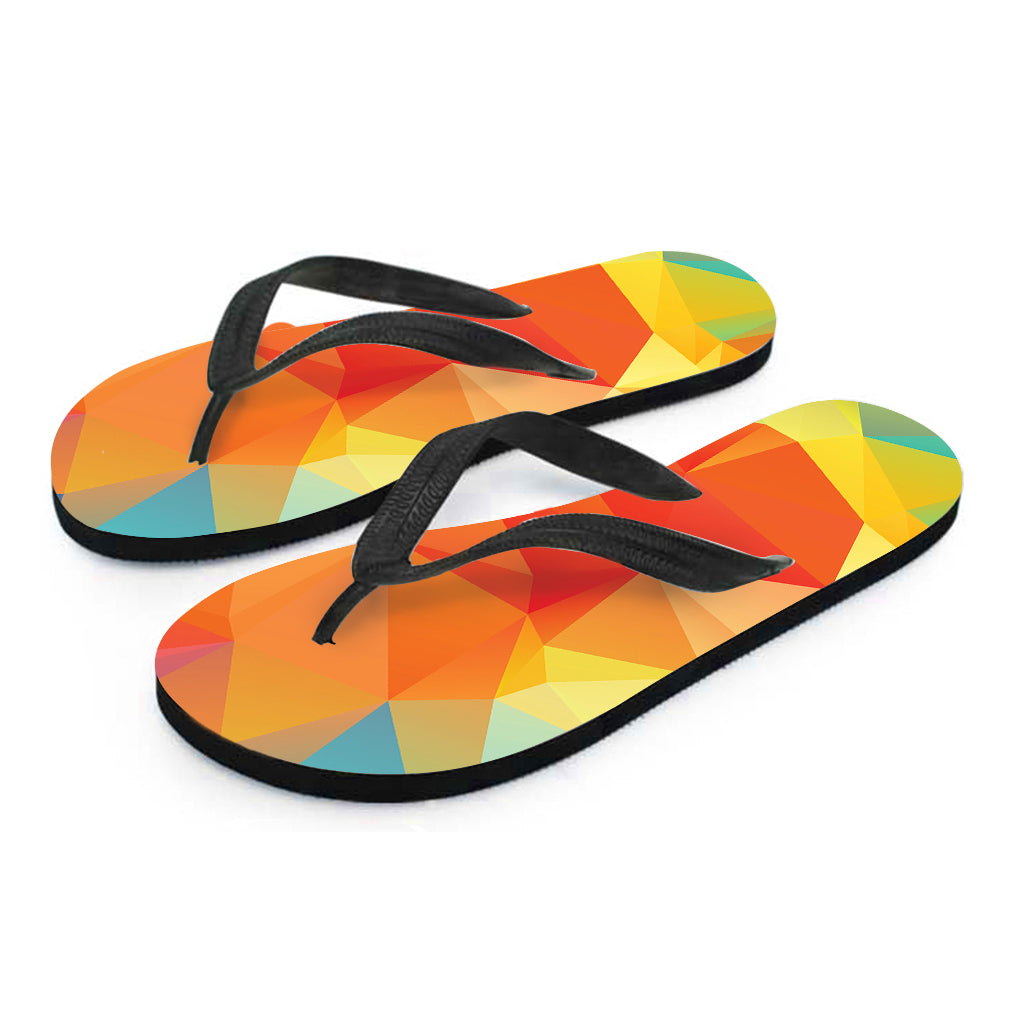 Abstract Polygonal Geometric Print Flip Flops