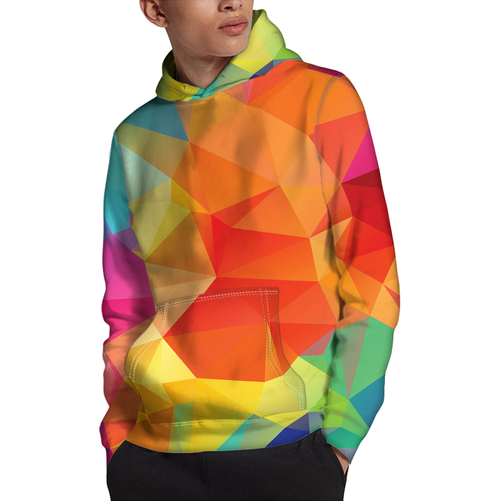 Abstract Polygonal Geometric Print Pullover Hoodie