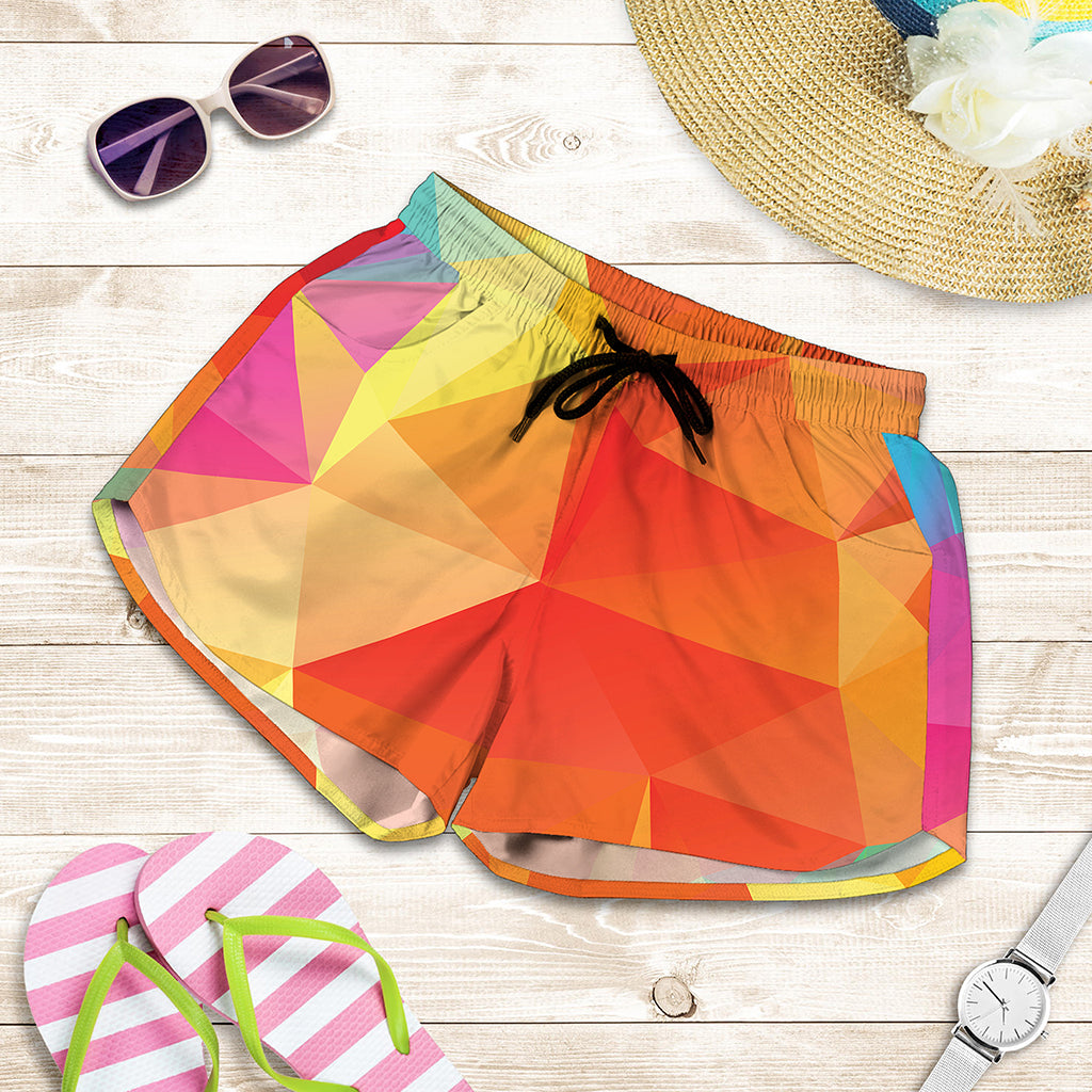 Abstract Polygonal Geometric Print Women's Shorts