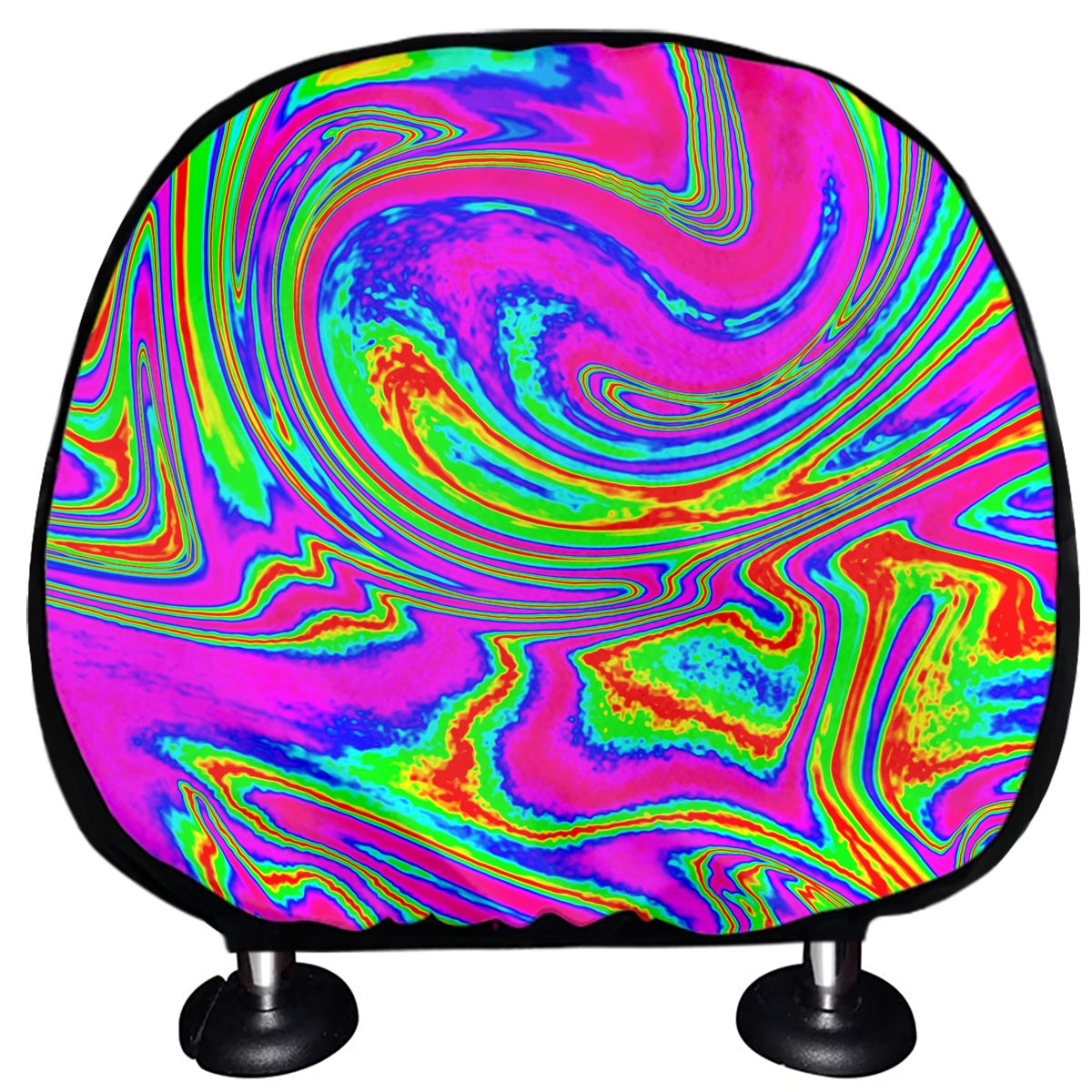 Abstract Psychedelic Liquid Trippy Print Car Headrest Covers