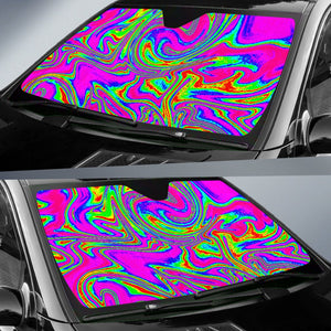 Abstract Psychedelic Liquid Trippy Print Car Sun Shade GearFrost