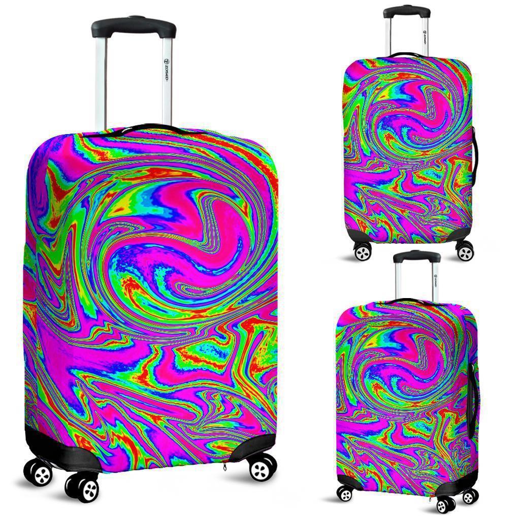 Abstract Psychedelic Liquid Trippy Print Luggage Cover GearFrost