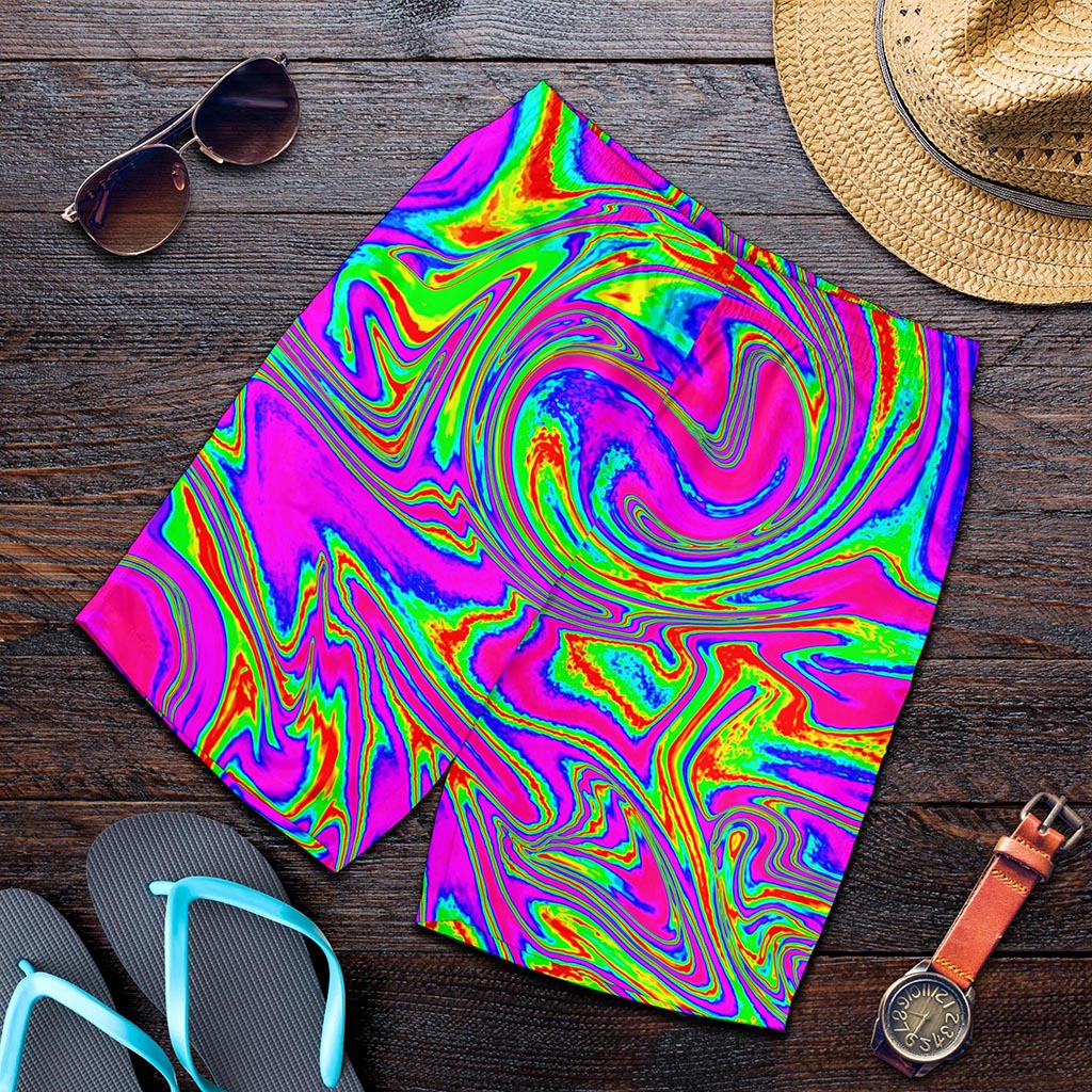 Abstract Psychedelic Liquid Trippy Print Men's Shorts