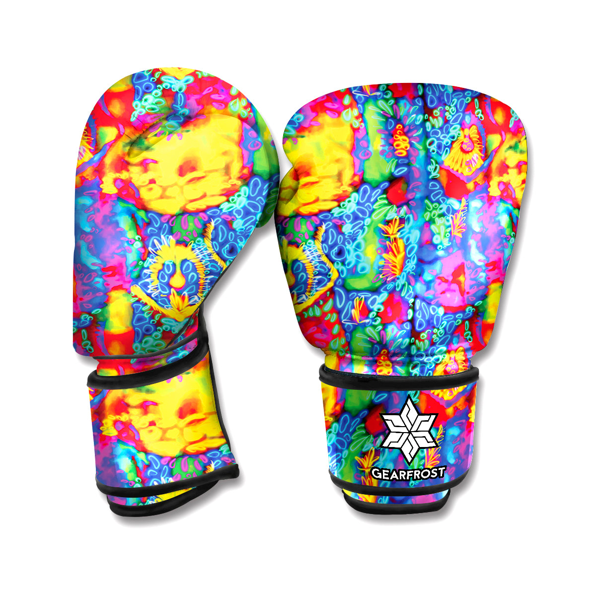 Abstract Psychedelic Print Boxing Gloves