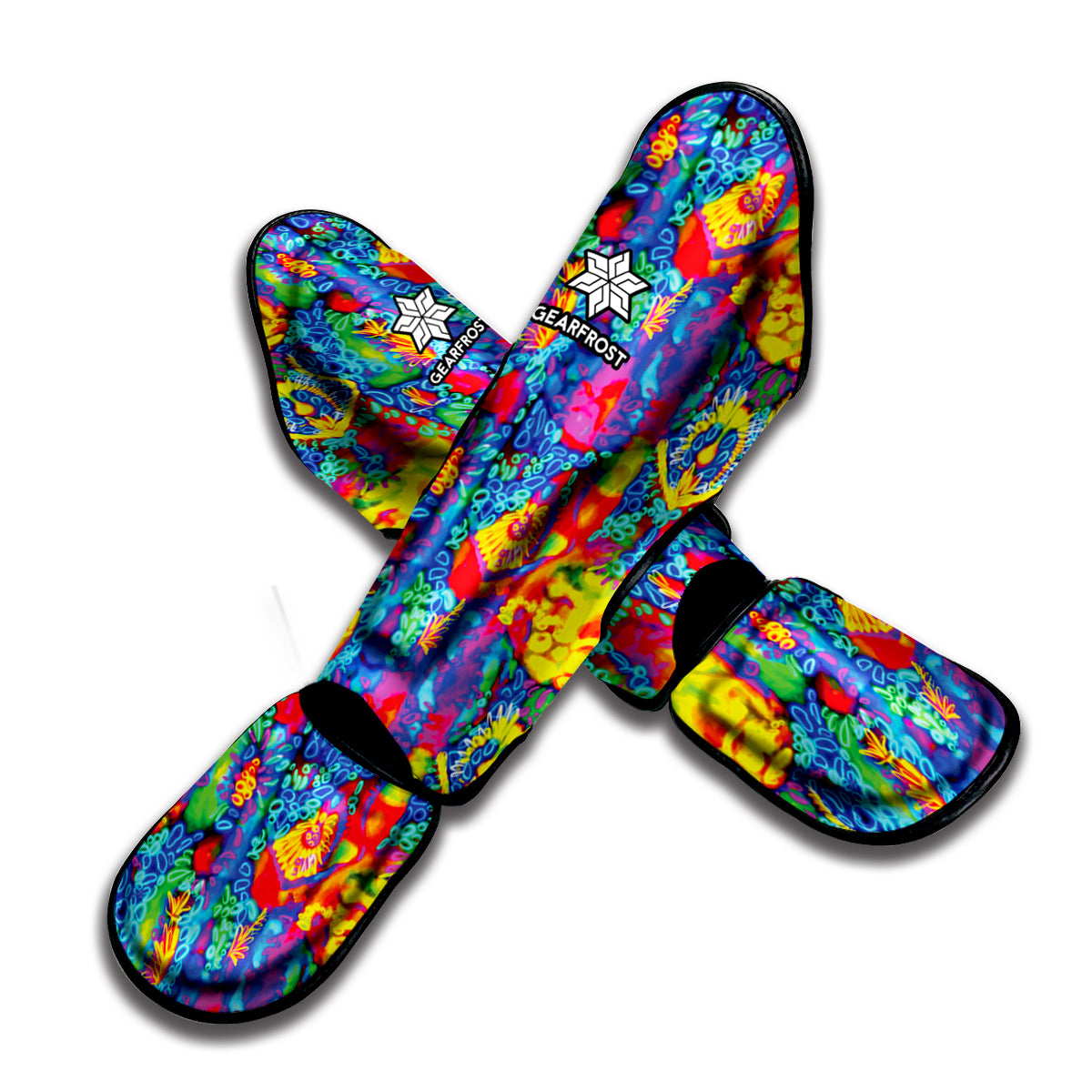 Abstract Psychedelic Print Muay Thai Shin Guard