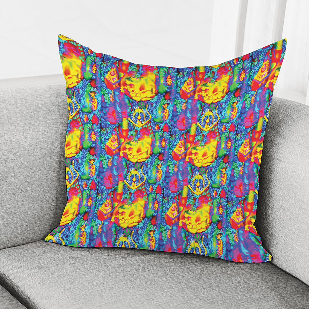 Abstract Psychedelic Print Pillow Cover
