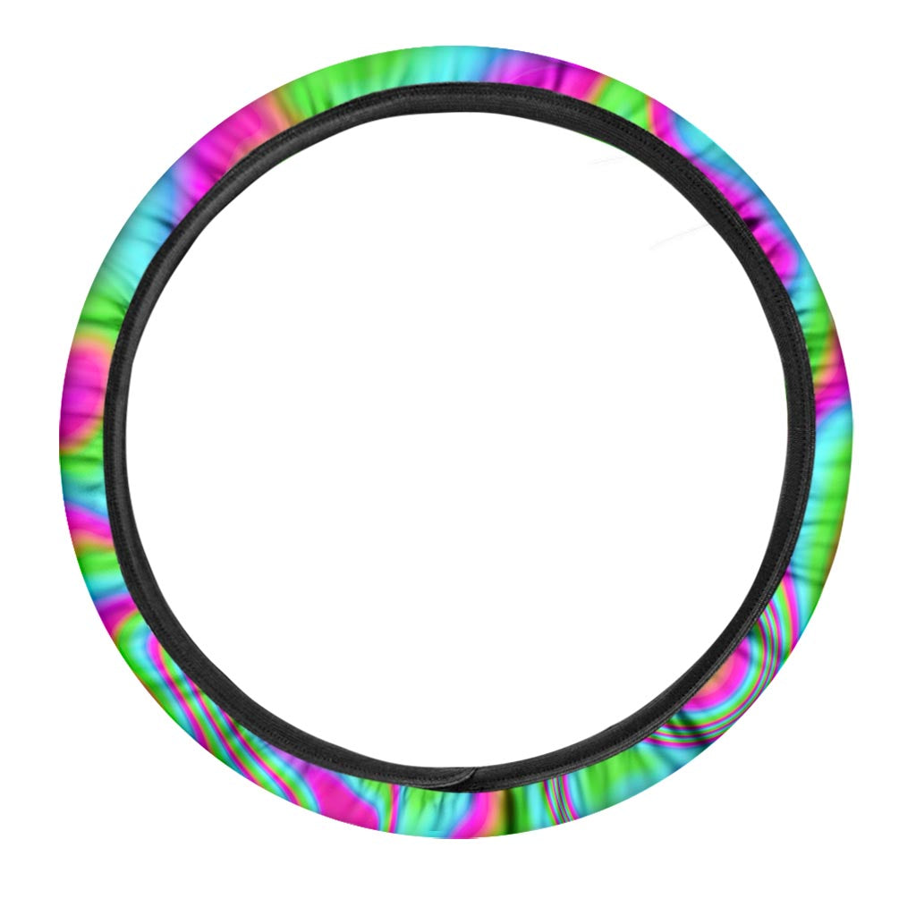 Abstract Psychedelic Trippy Print Car Steering Wheel Cover