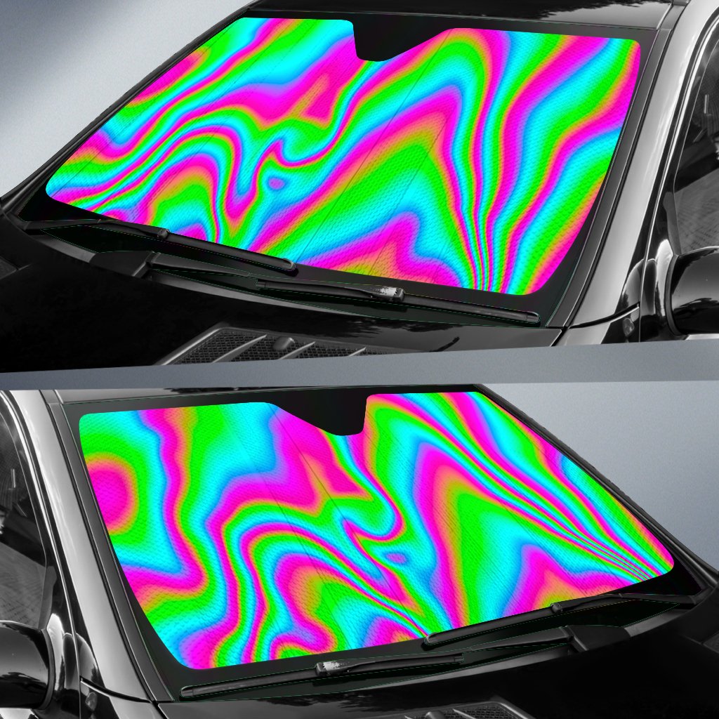 Abstract Psychedelic Trippy Print Car Sun Shade GearFrost