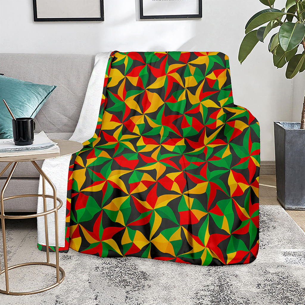 Abstract Reggae Pattern Print Blanket