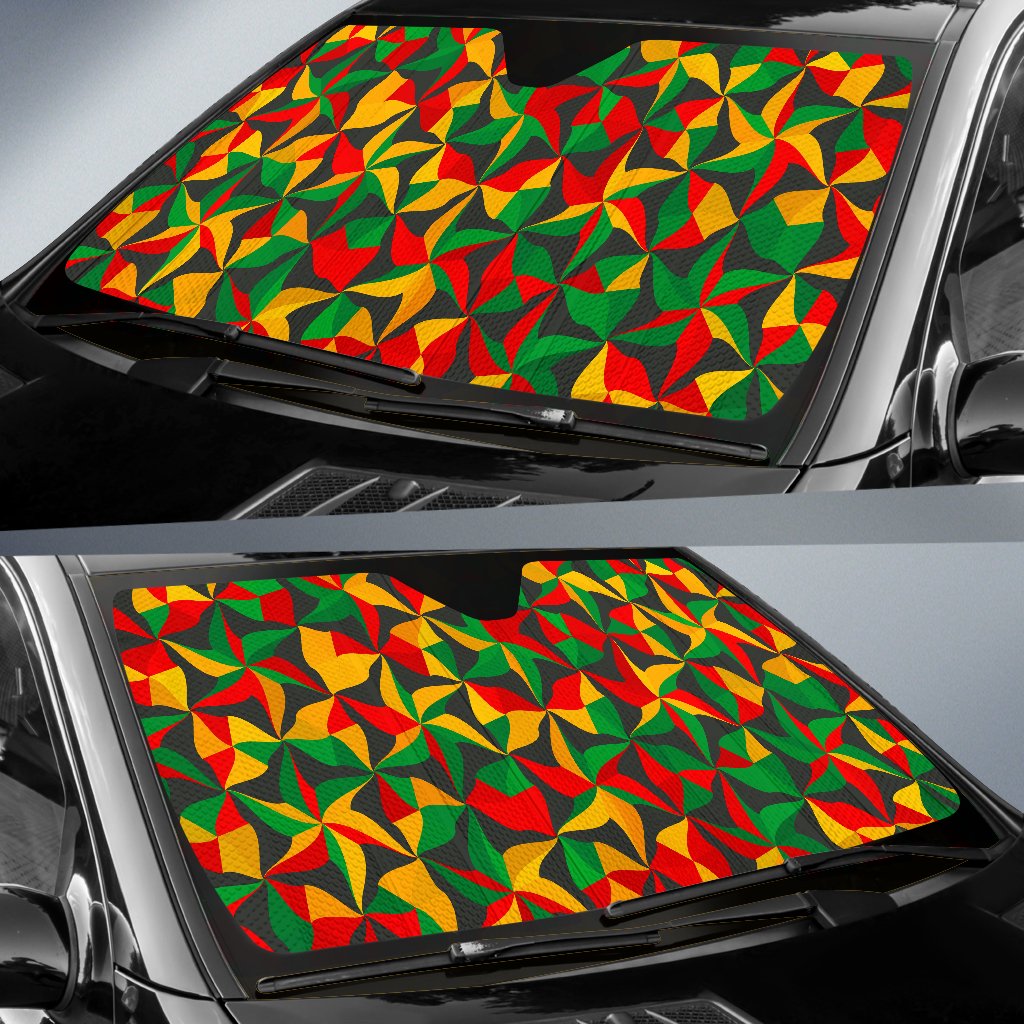 Abstract Reggae Pattern Print Car Sun Shade GearFrost