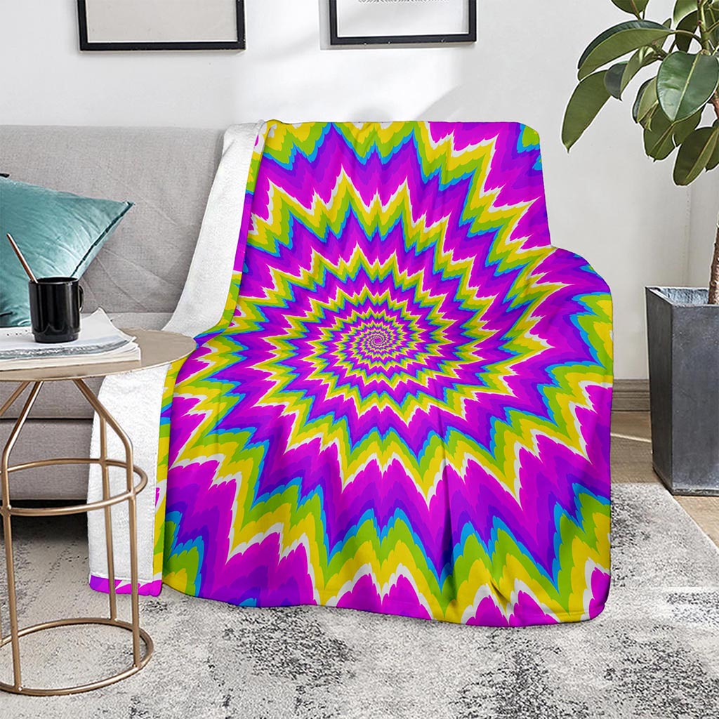 Abstract Spiral Moving Optical Illusion Blanket