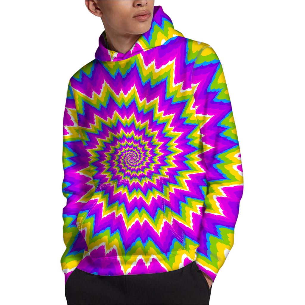 Abstract Spiral Moving Optical Illusion Pullover Hoodie
