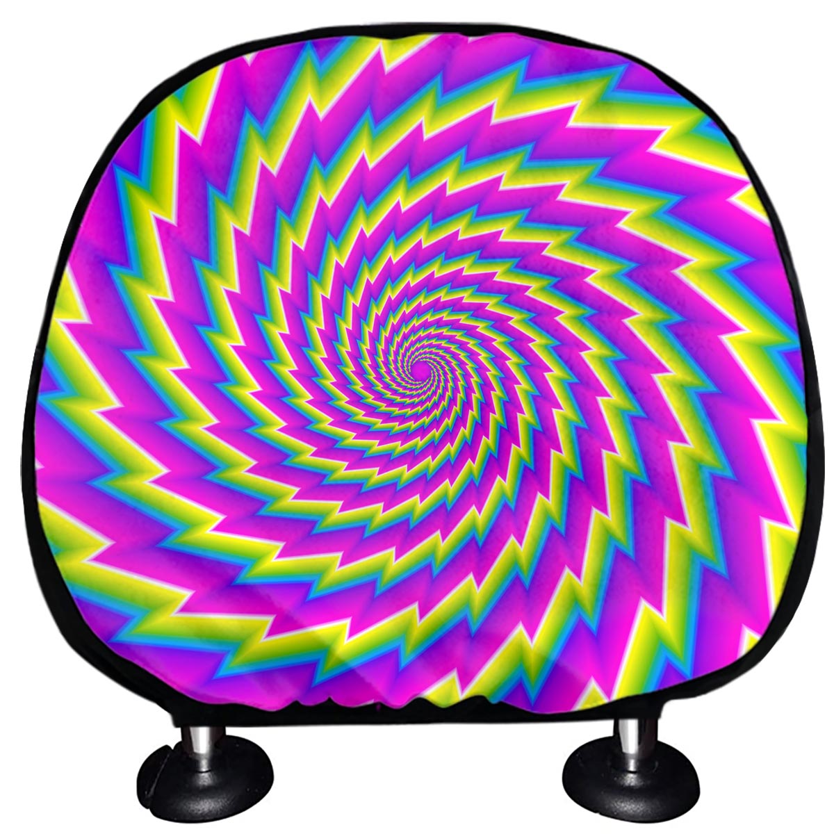 Abstract Twisted Moving Optical Illusion Car Headrest Covers