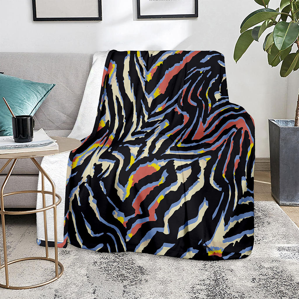 Abstract Zebra Pattern Print Blanket