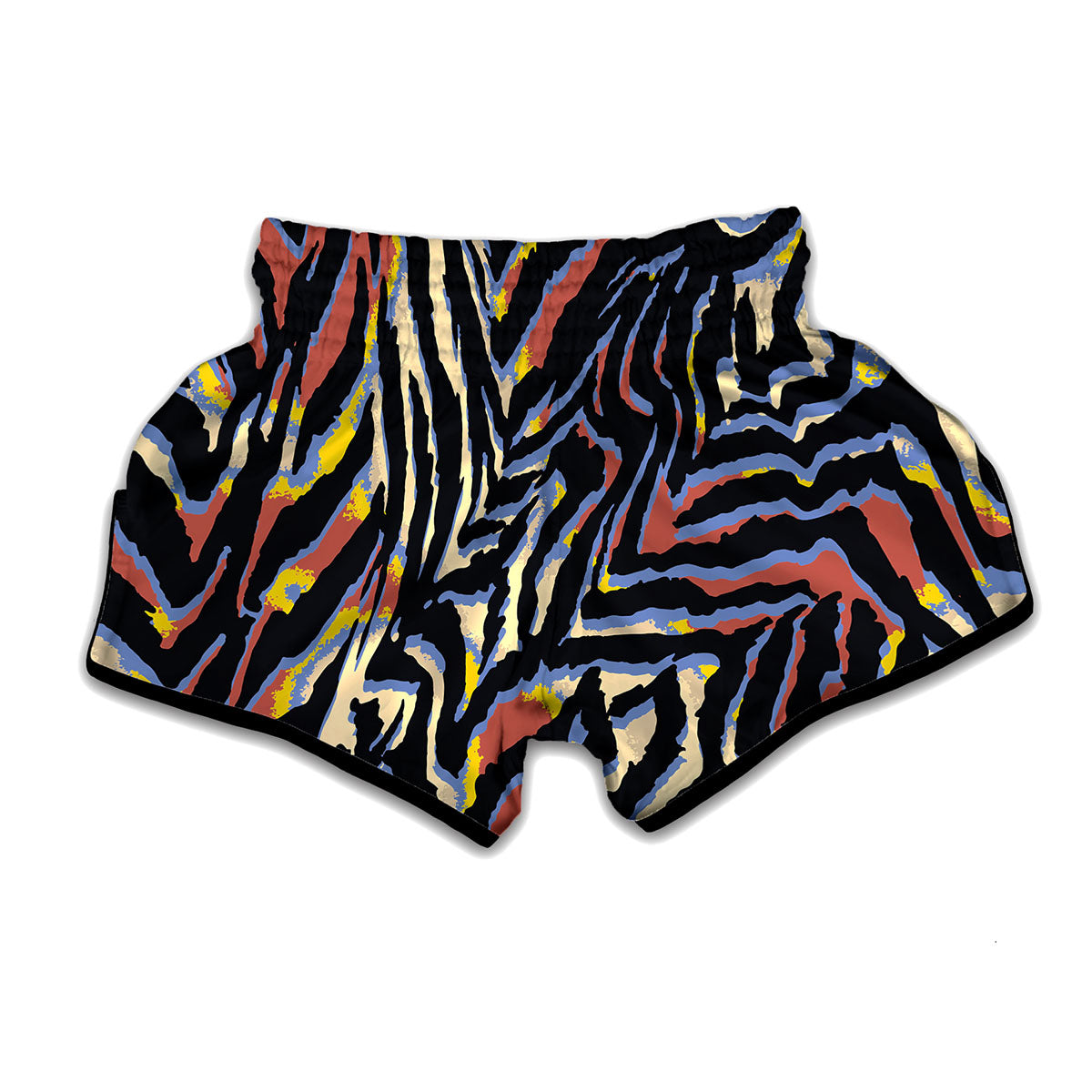 Abstract Zebra Pattern Print Muay Thai Boxing Shorts