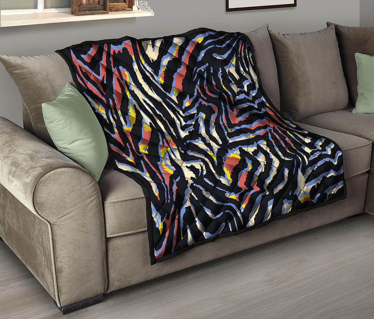 Abstract Zebra Pattern Print Quilt