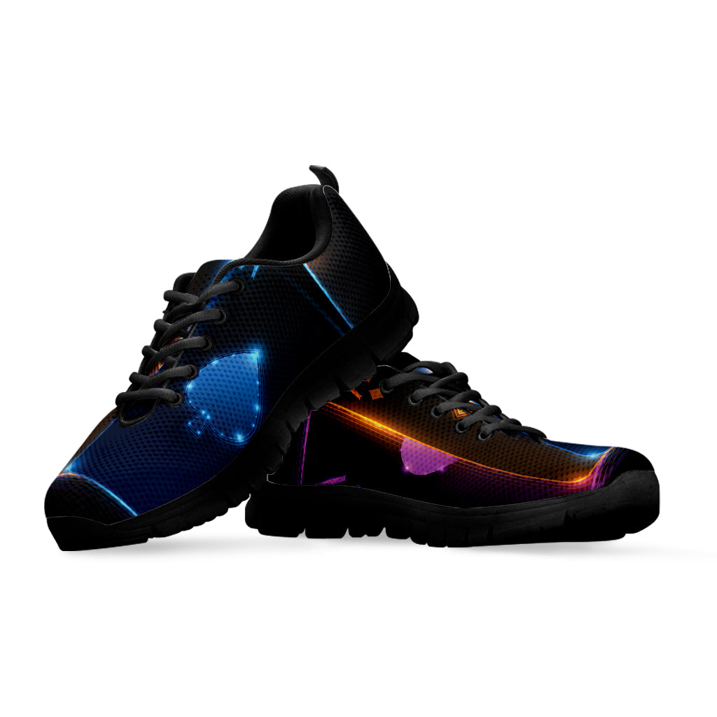 Ace Cards Print Black Sneakers