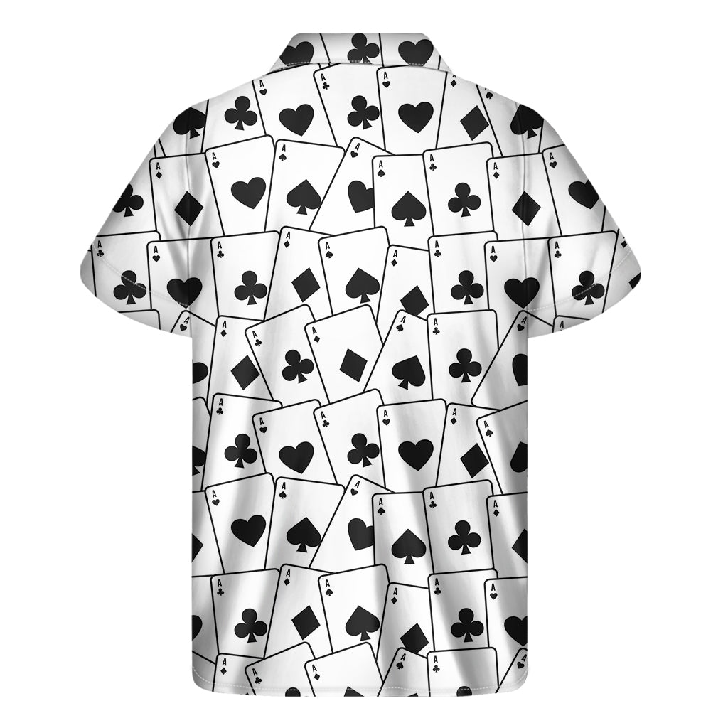 Ace Playing Cards Pattern Print Men's Short Sleeve Shirt