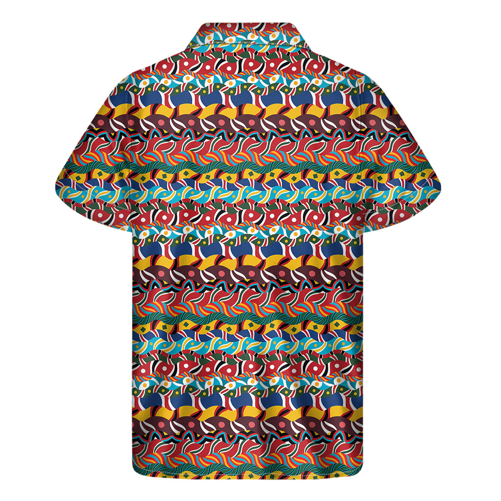 Afro African Ethnic Pattern Print Men's Short Sleeve Shirt