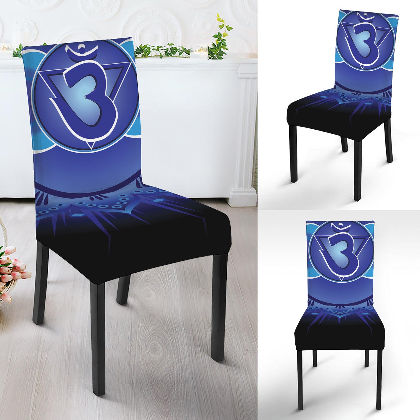 Ajna Chakra Mandala Print Dining Chair Slipcover