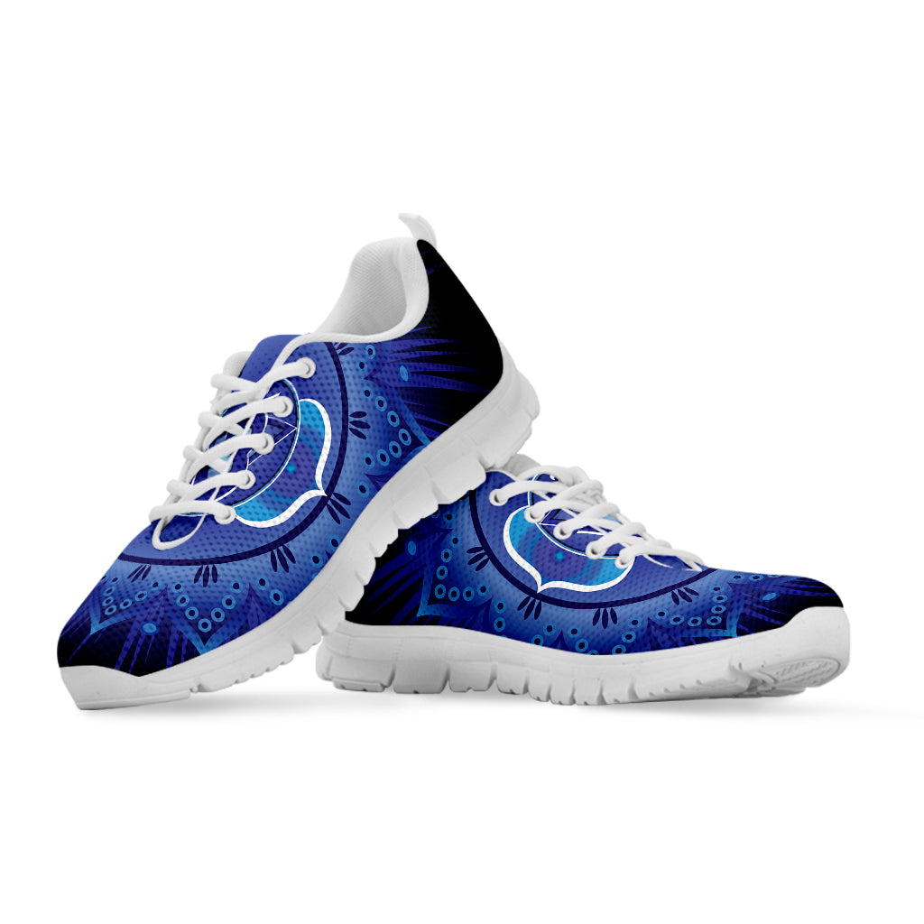 Ajna Chakra Mandala Print White Sneakers