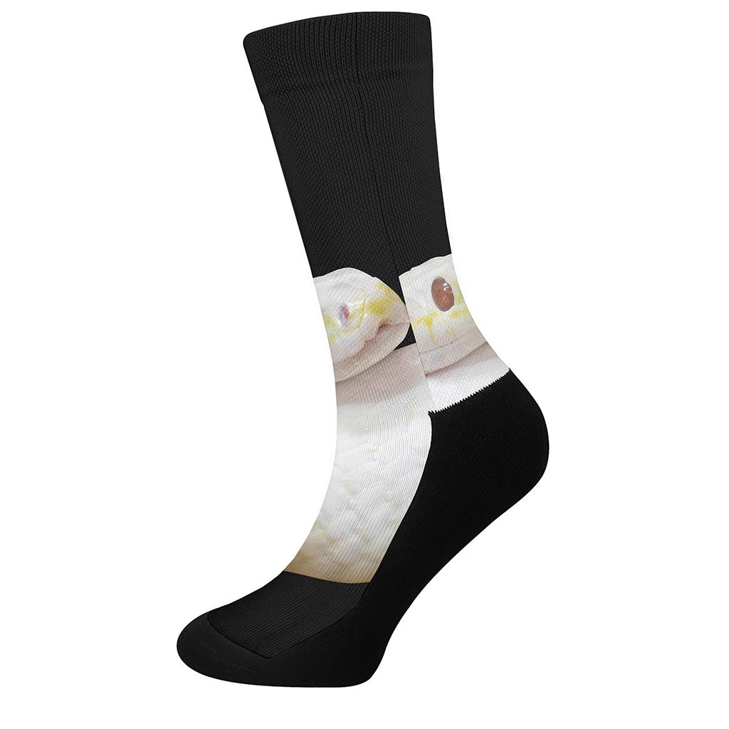 Albino Snake Print Crew Socks