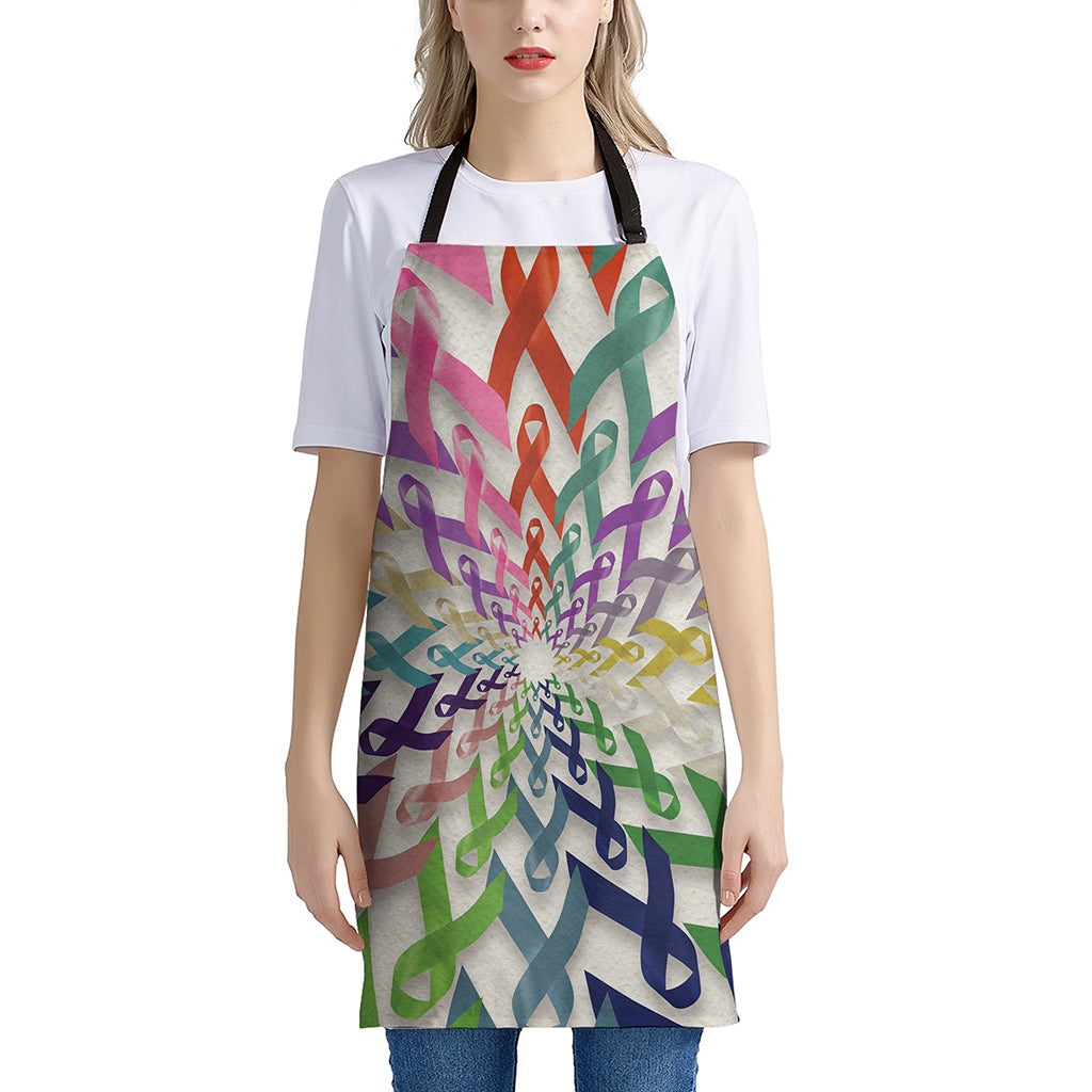 All Cancer Awareness Mandala Print Apron
