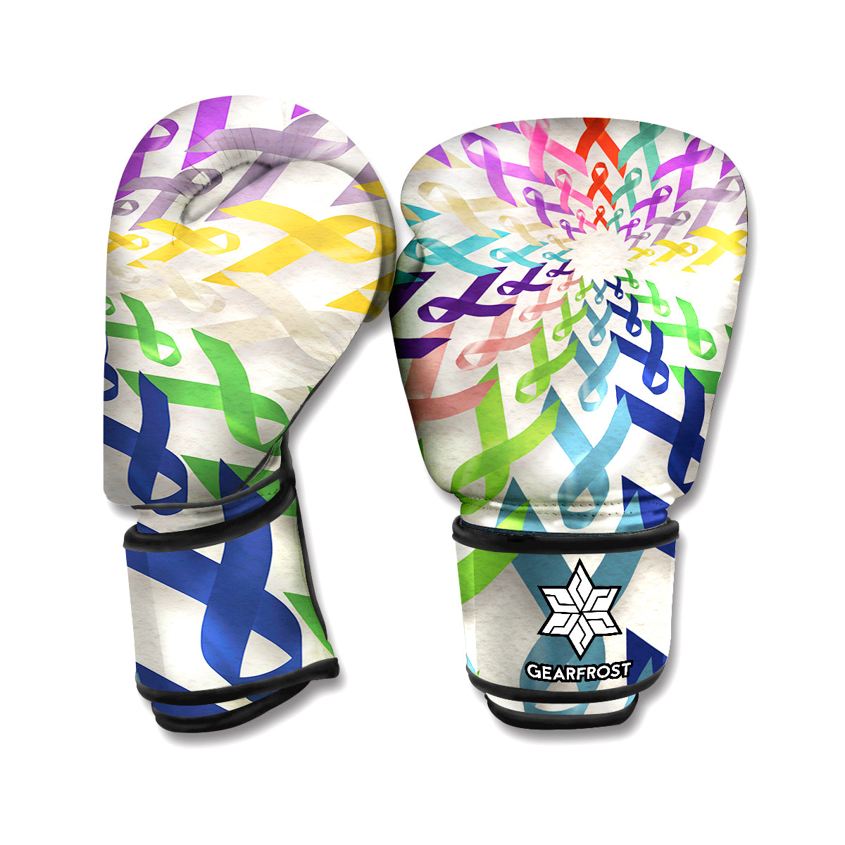 All Cancer Awareness Mandala Print Boxing Gloves
