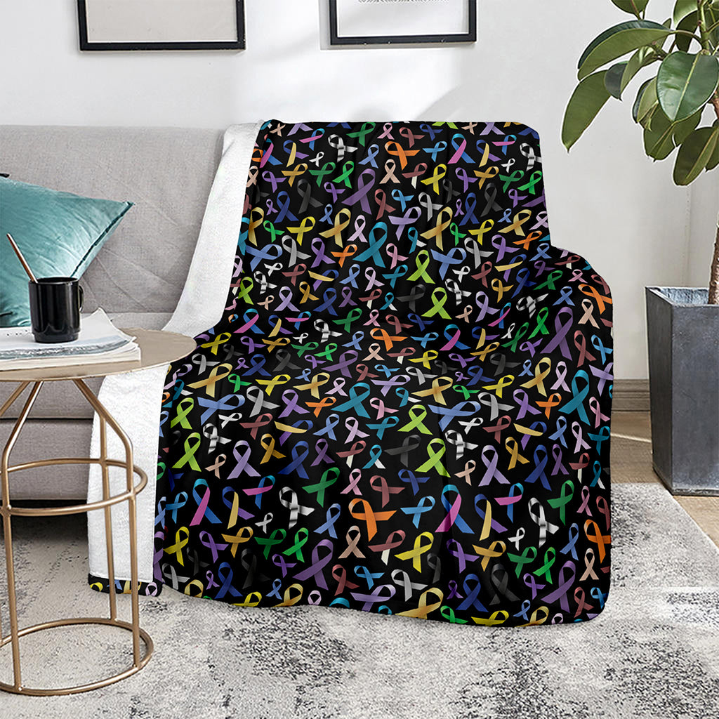 All Cancer Awareness Pattern Print Blanket