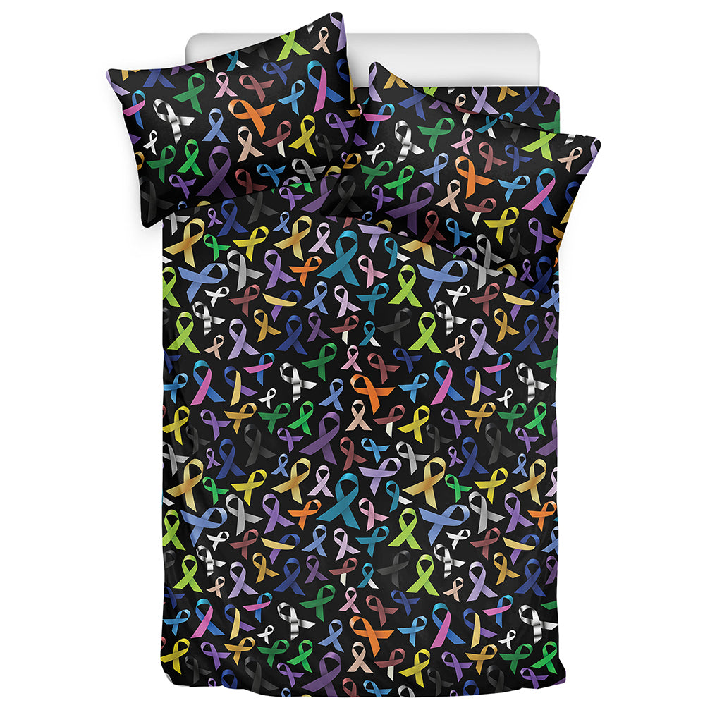All Cancer Awareness Pattern Print Duvet Cover Bedding Set