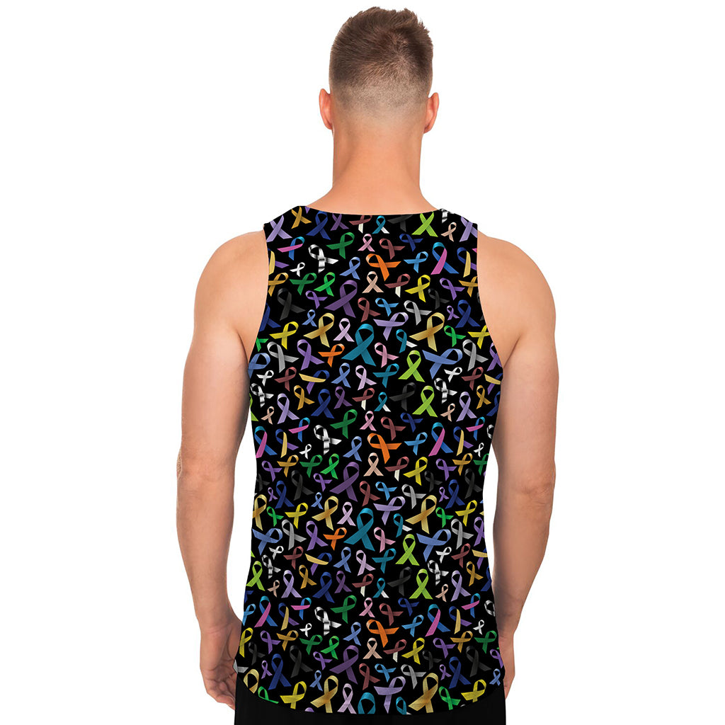 All Cancer Awareness Pattern Print Men's Tank Top