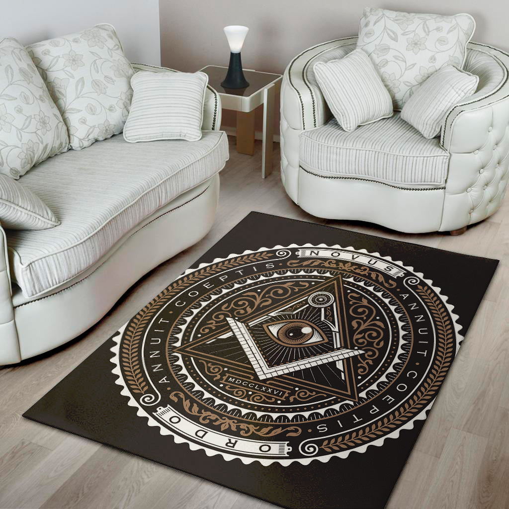 All Seeing Eye Symbol Print Area Rug