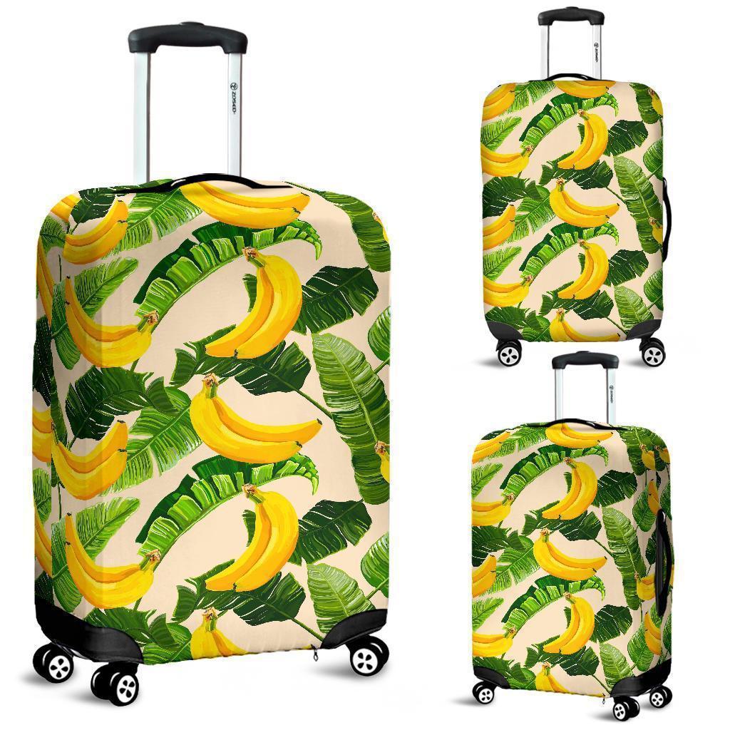 Aloha Banana Pattern Print Luggage Cover GearFrost