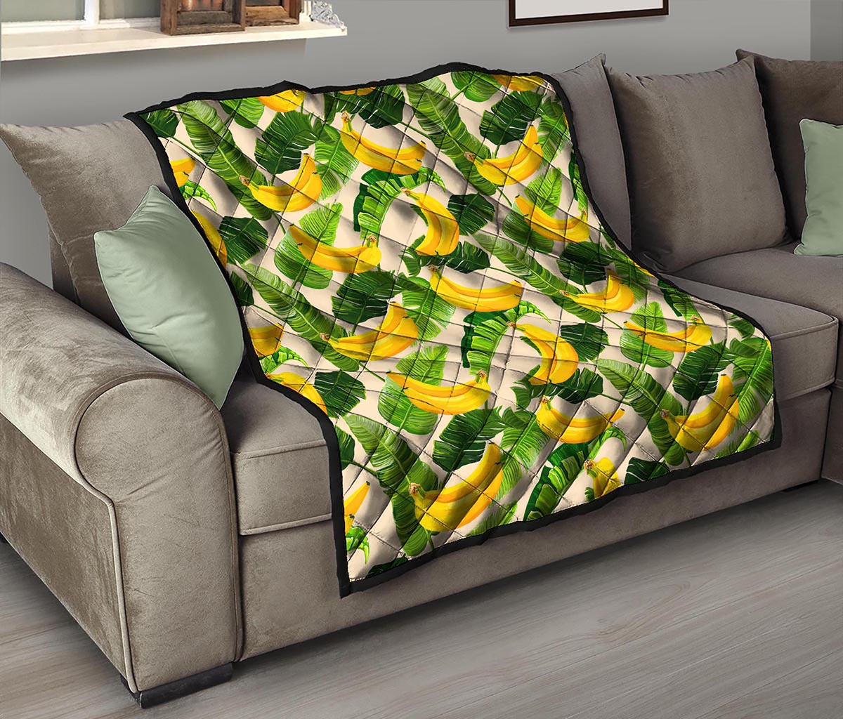Aloha Banana Pattern Print Quilt