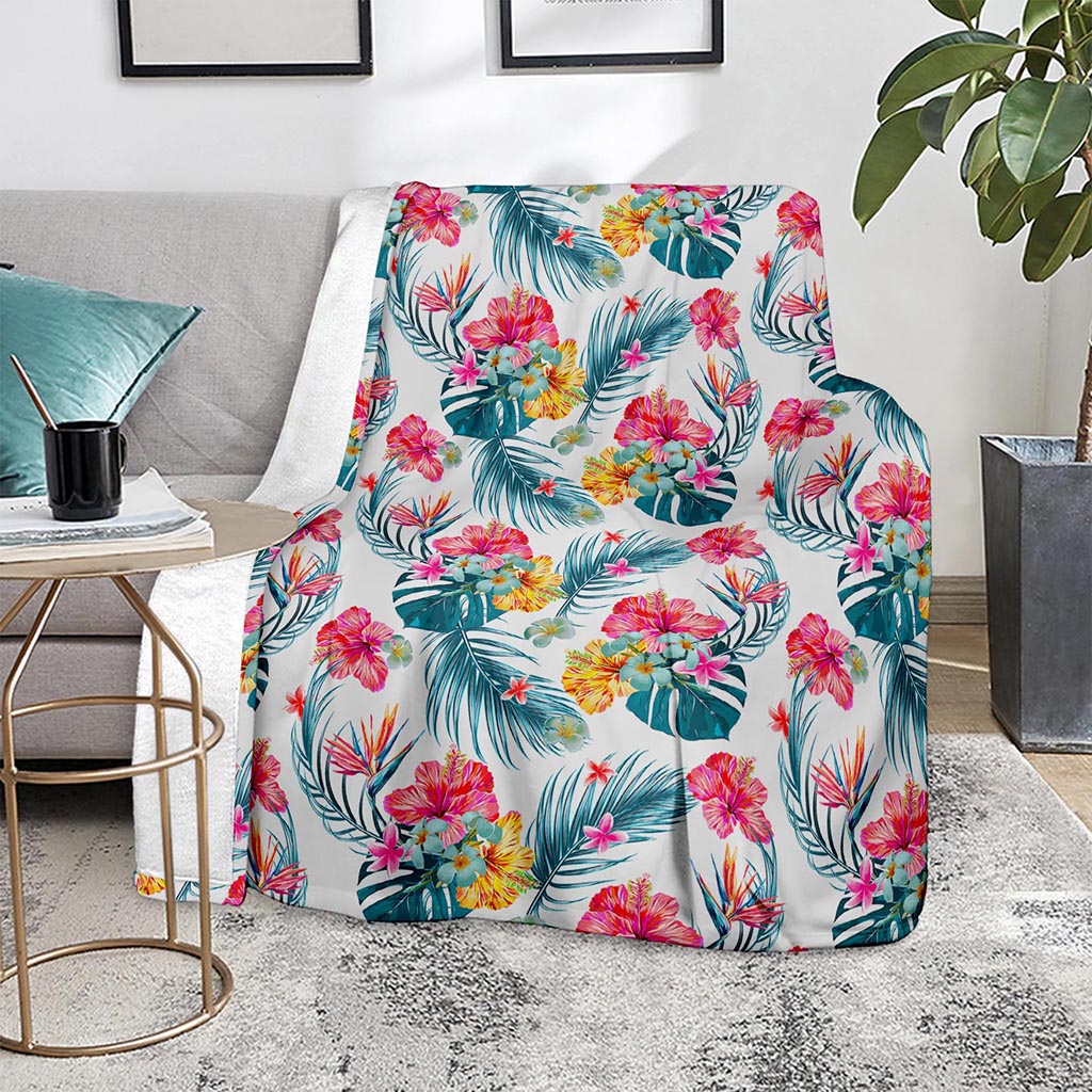 Aloha Hawaii Floral Pattern Print Blanket