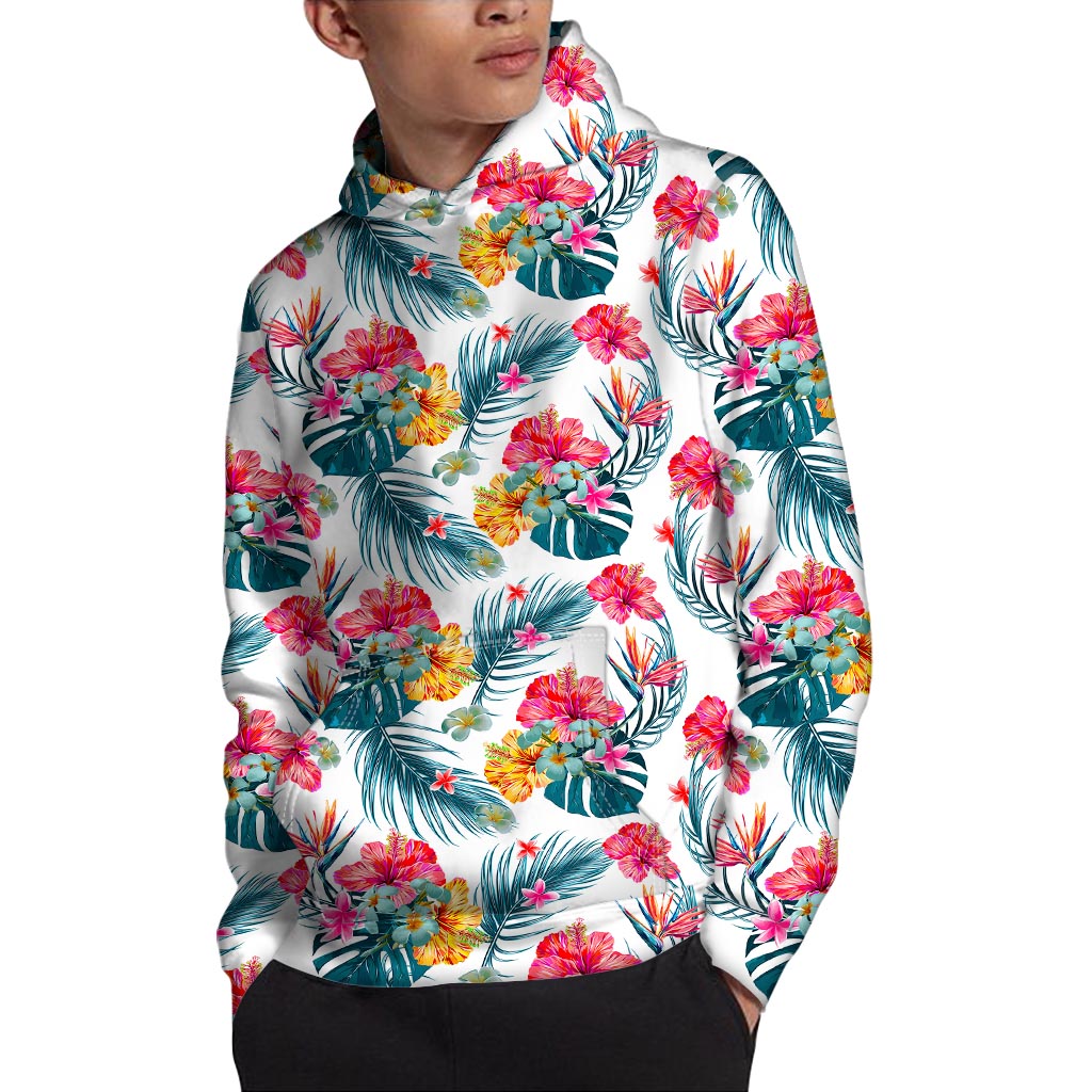 Aloha Hawaii Floral Pattern Print Pullover Hoodie